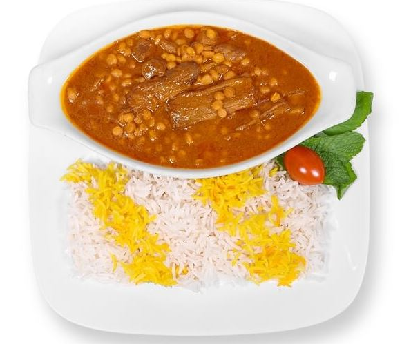 Gheymeh stew with rice
